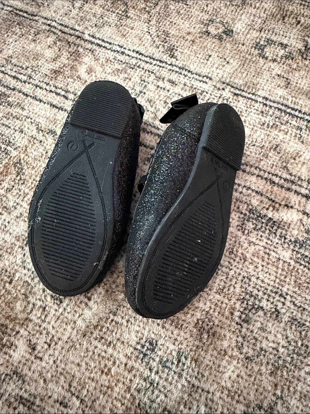 Carter's Black Glitter Bow Girls' Ballet Flats Size 7